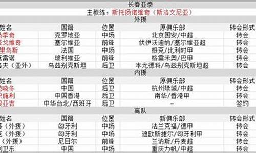 中超联赛冬季转会市场窗口-中超冬季引援
