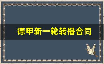德甲转播技术-德甲新一轮转播合同