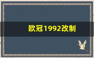 欧冠1992改制-欧冠第一次改制