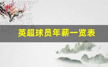 英超球员年薪一览表-英超年薪怎么算